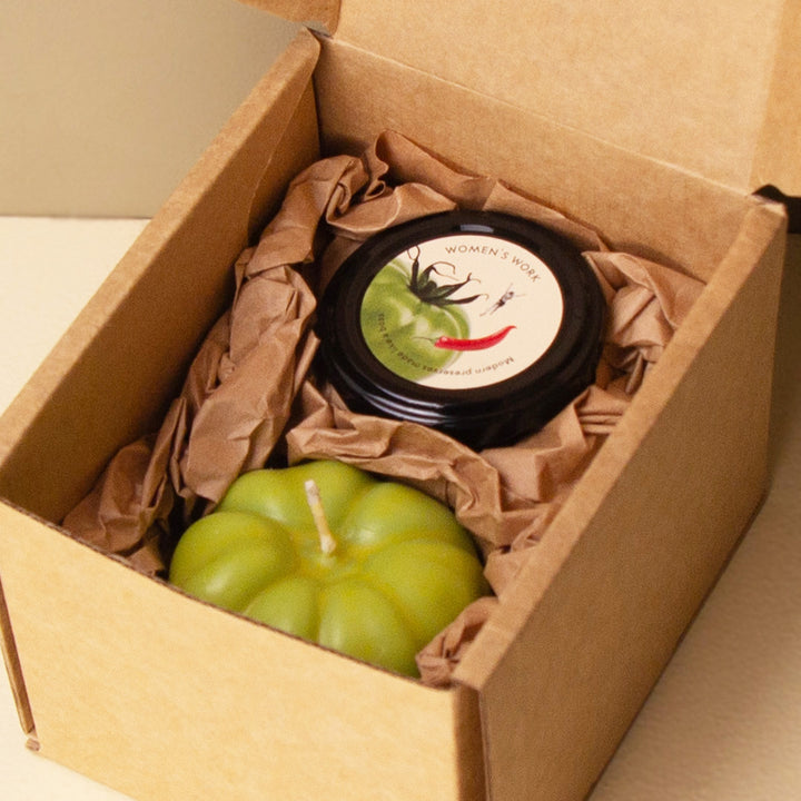 Two Green Tomatoes - Petite Candle & Relish Gift Box